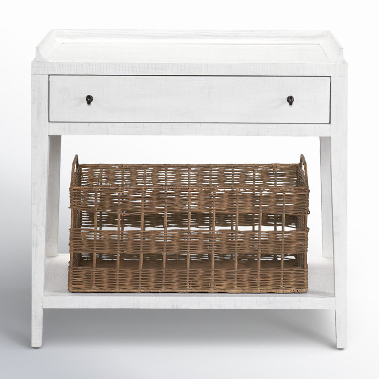 Bilbrook 1 Drawer Nightstand with Wicker Basket